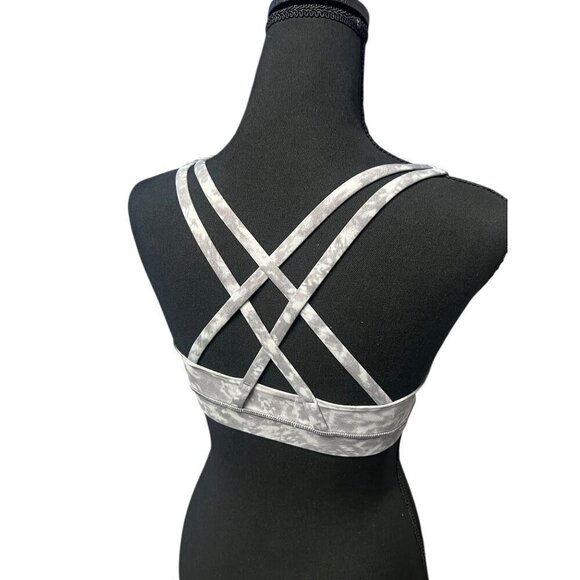 Lululemon Energy Bra Silver Grey Geometric Print, ACTIVEWEAR, GYM STRETCH, 2 - Picture 5 of 11